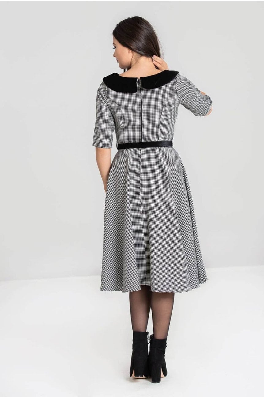 Robe rétro pied de poule