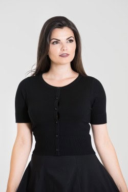 Cardigan noir col rond