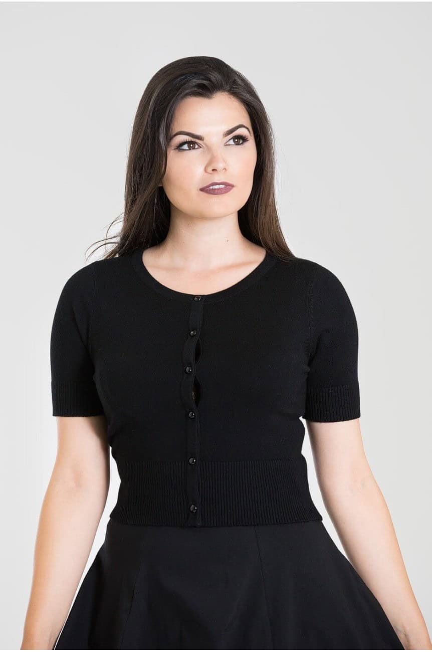 Cardigan noir col rond