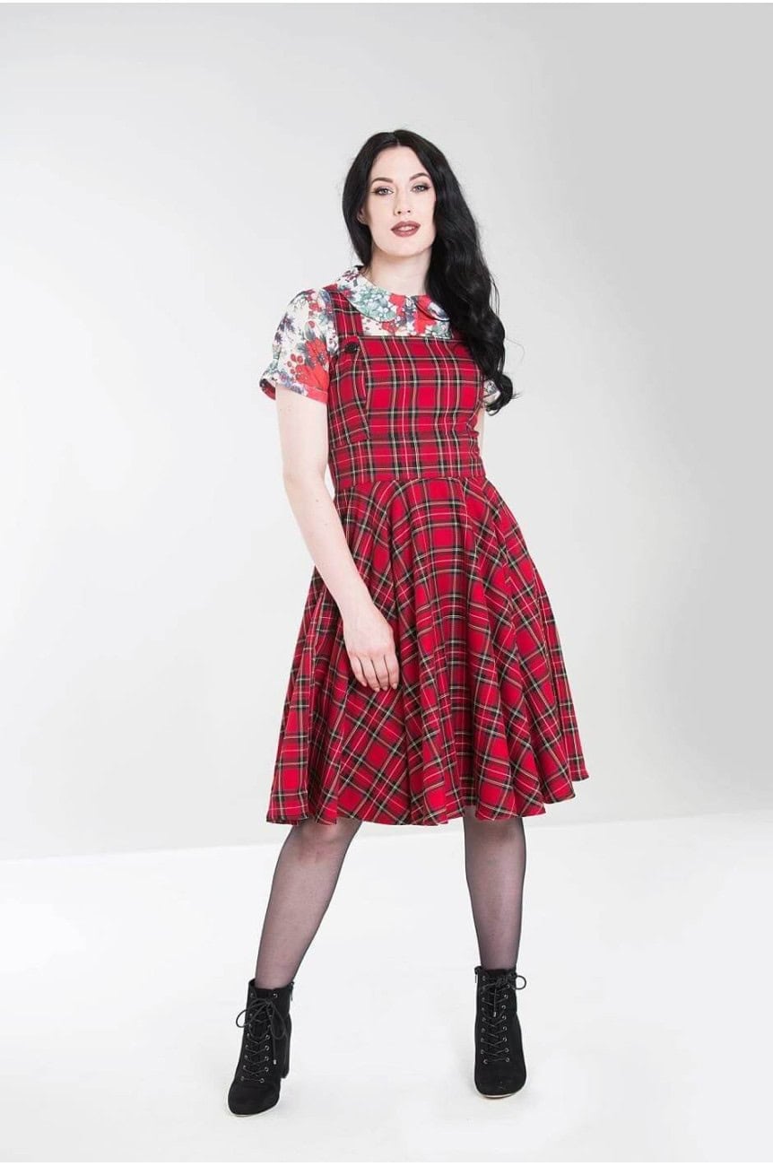 Robe écossais rouge rétro