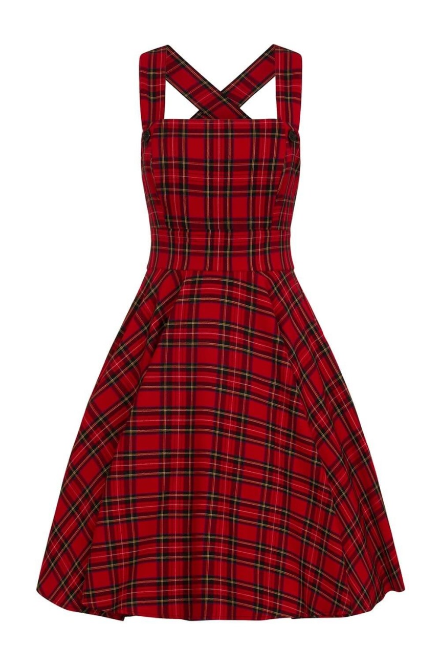 Robe vintage écossais rouge