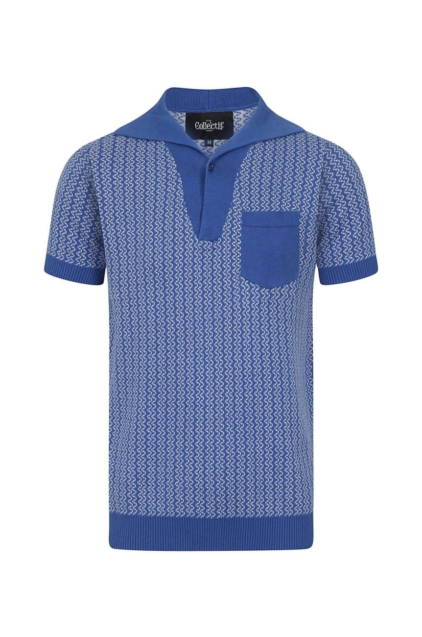 Polo vintage bleu pour homme