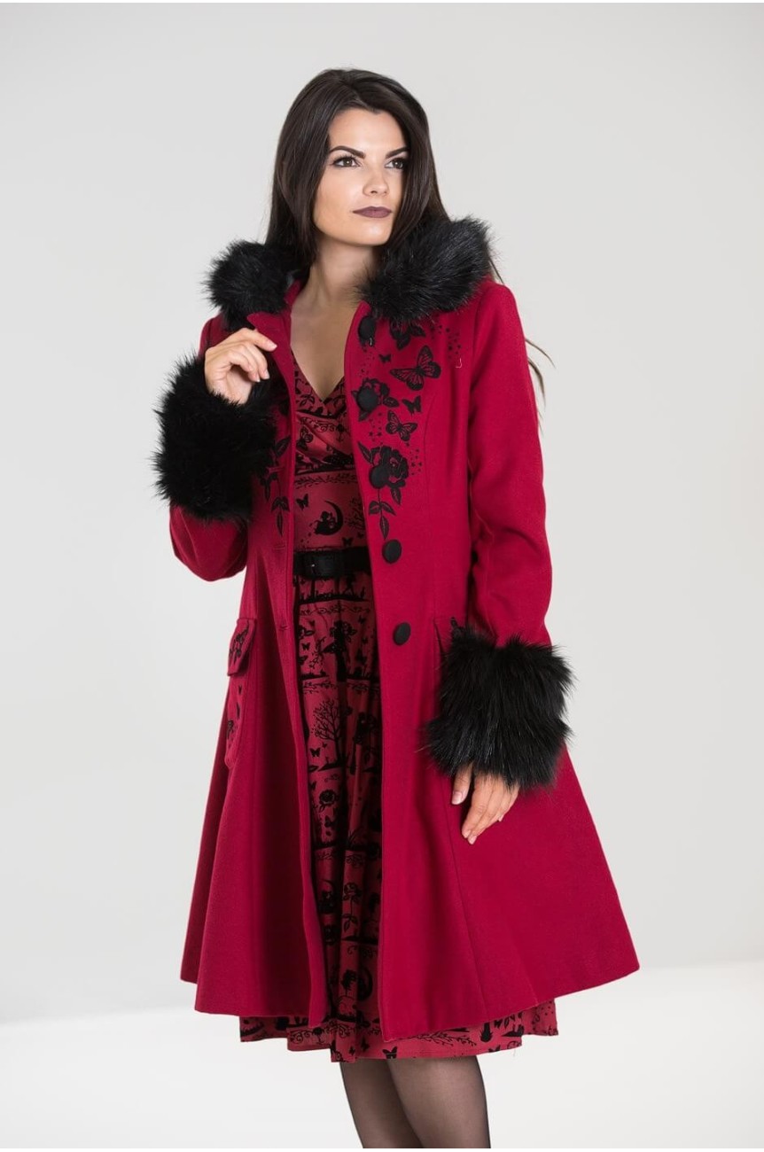 Manteau hell bunny Anderson rouge