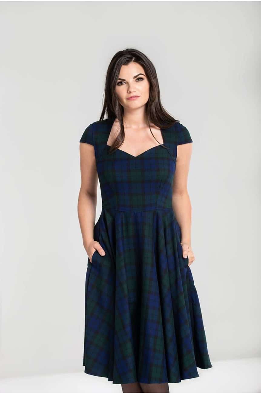 Robe tartan verte hell bunny