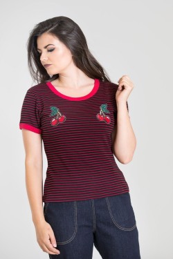 Tee shirt rayé cerises