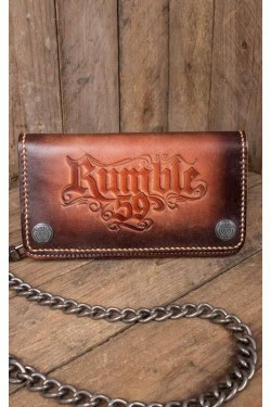 Portefeuille Rumble59 en cuir marron
