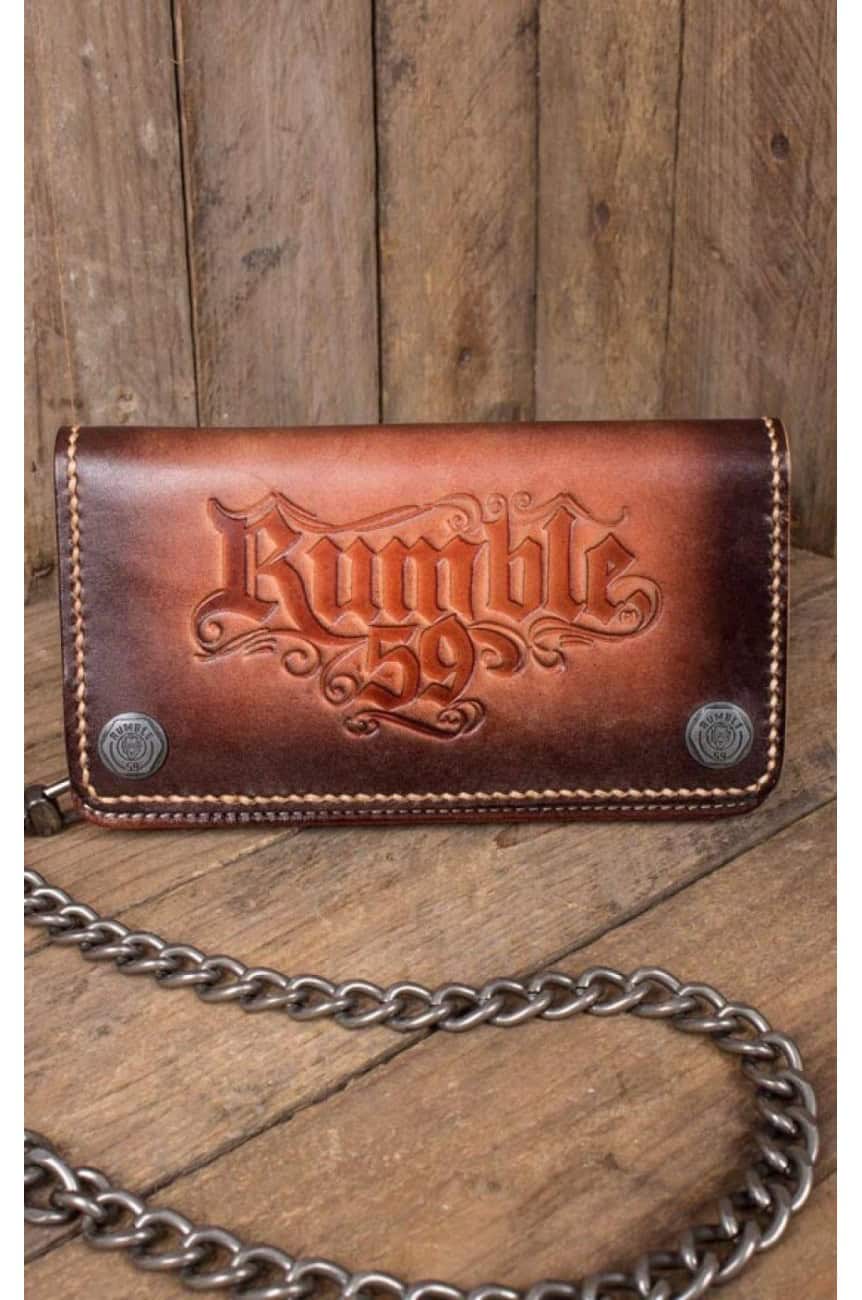 Portefeuille Rumble59 en cuir marron