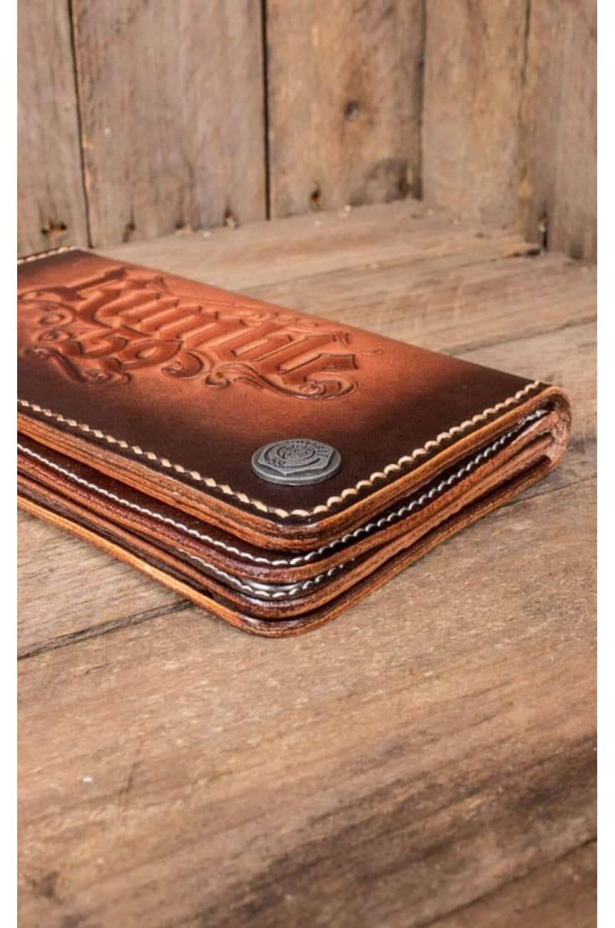 Portefeuille Rumble59 en cuir marron