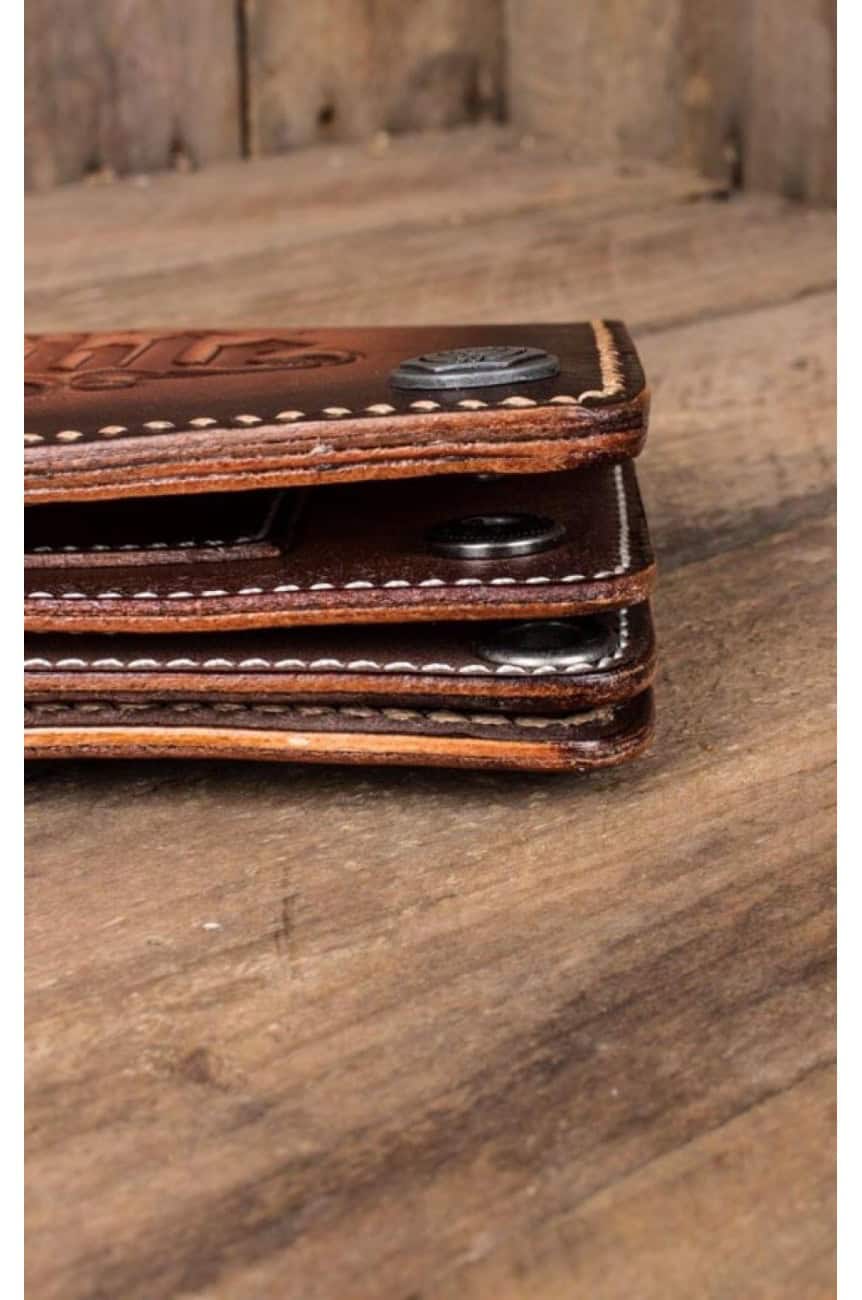 Portefeuille Rumble59 en cuir marron