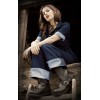 Combinaison rockabilly en jean femme
