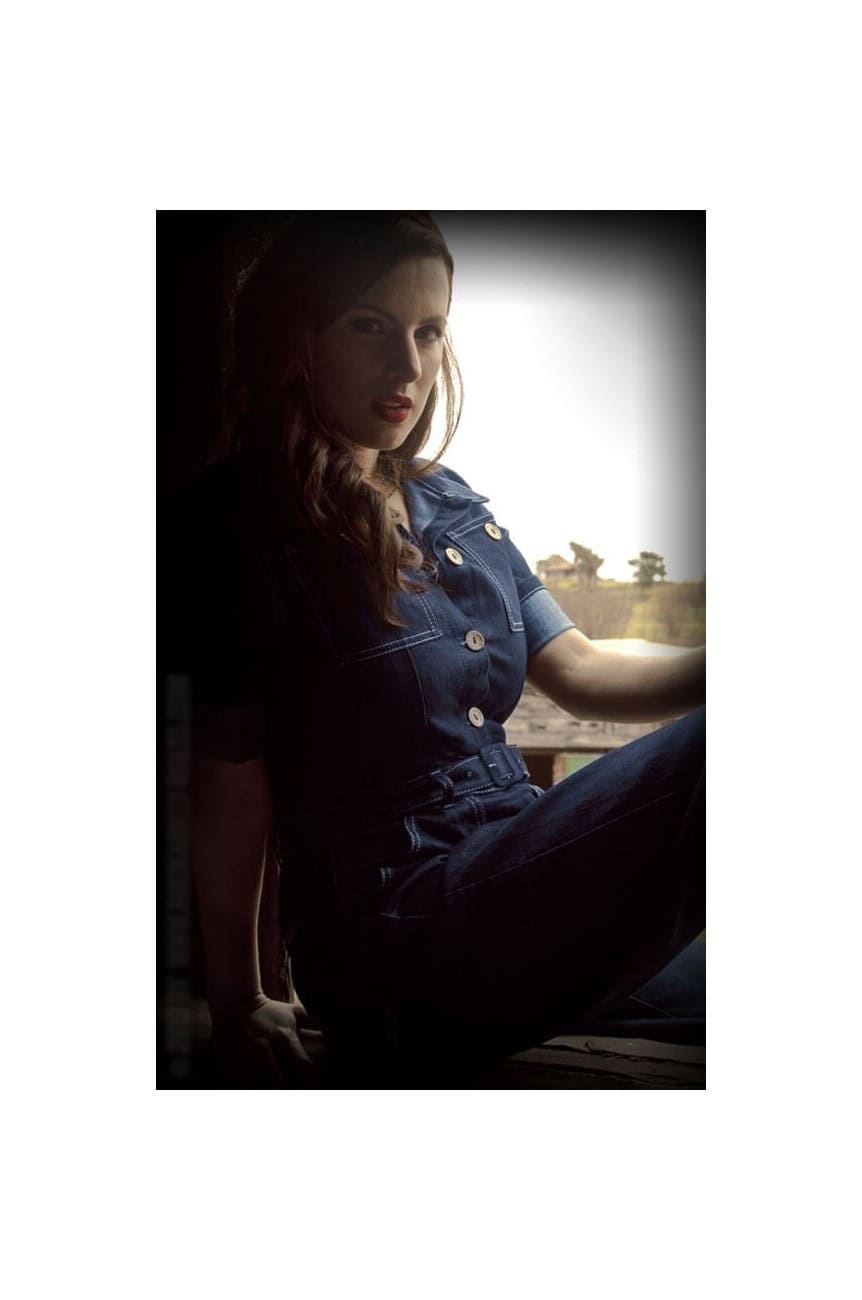 Combinaison rockabilly en jean Rumble59