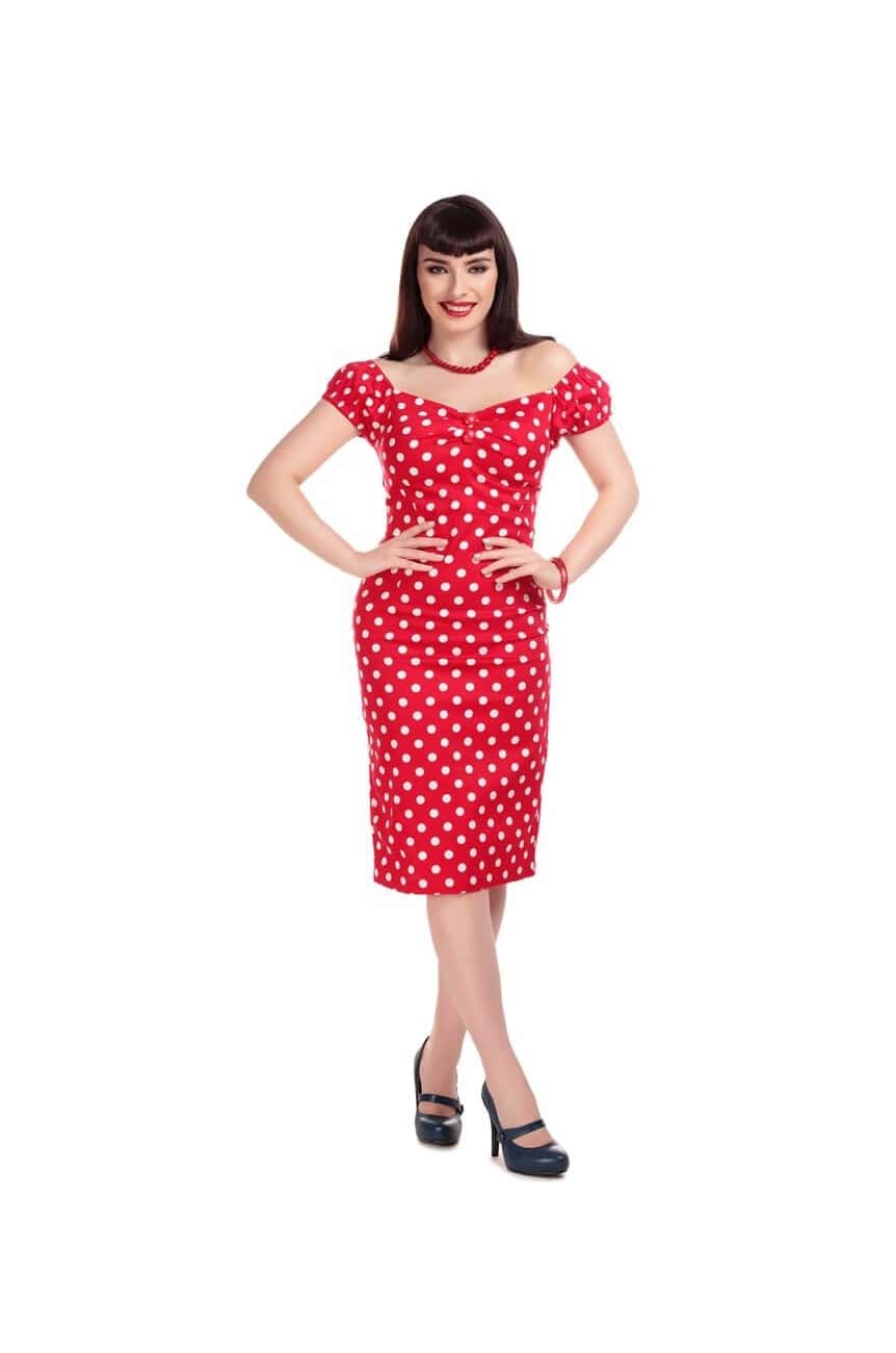 Robe fourreau vintage rouge collectif
