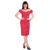 Robe fourreau vintage rouge collectif