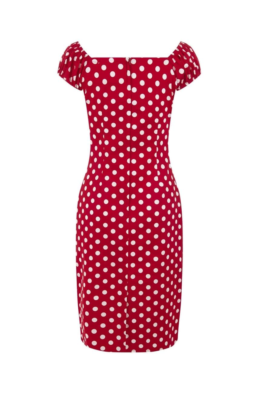Robe fourreau vintage rouge rockabilly