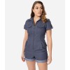 Combishort en jean leger