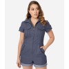 Combishort en jean pin-up