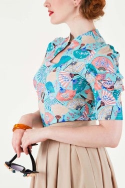 Top vintage bleu