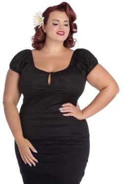 Haut rétro noir Hell Bunny grande taille
