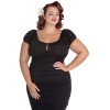 Haut rétro noir Hell Bunny grande taille