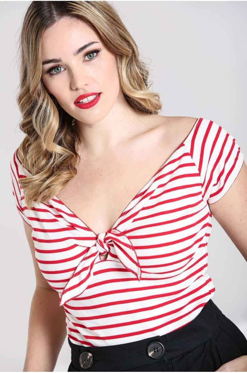 Haut rayé rouge style hell bunny