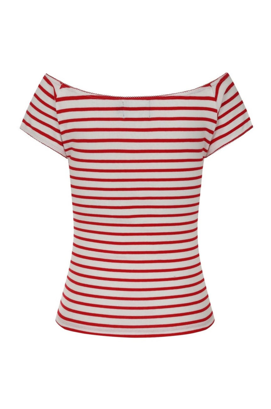 Haut rayé rouge style année50 pin up