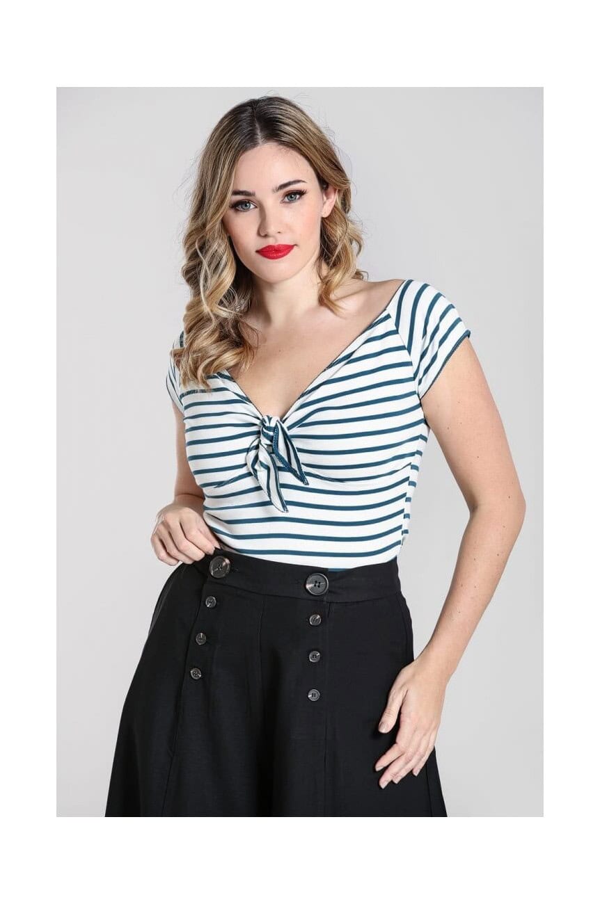 Haut marin pin up hell bunny
