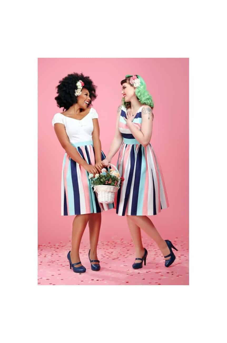 Haut rockabilly blanc collectif