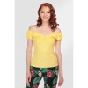 Top vintage jaune col bateau