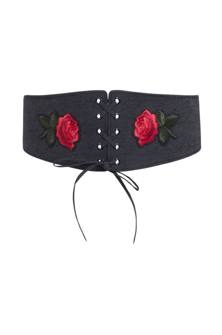 Ceinture brodée roses