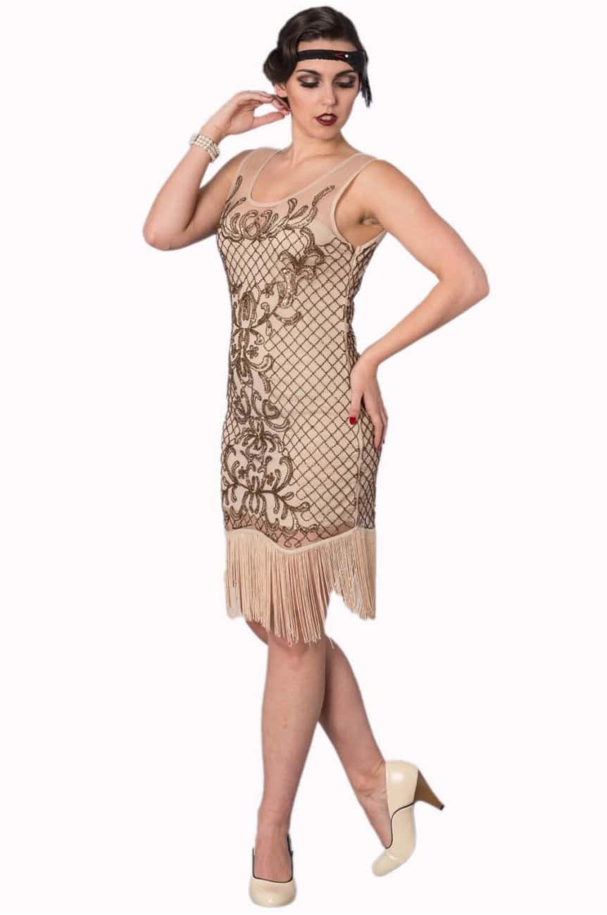 Robe années 20 écrue Gatsby