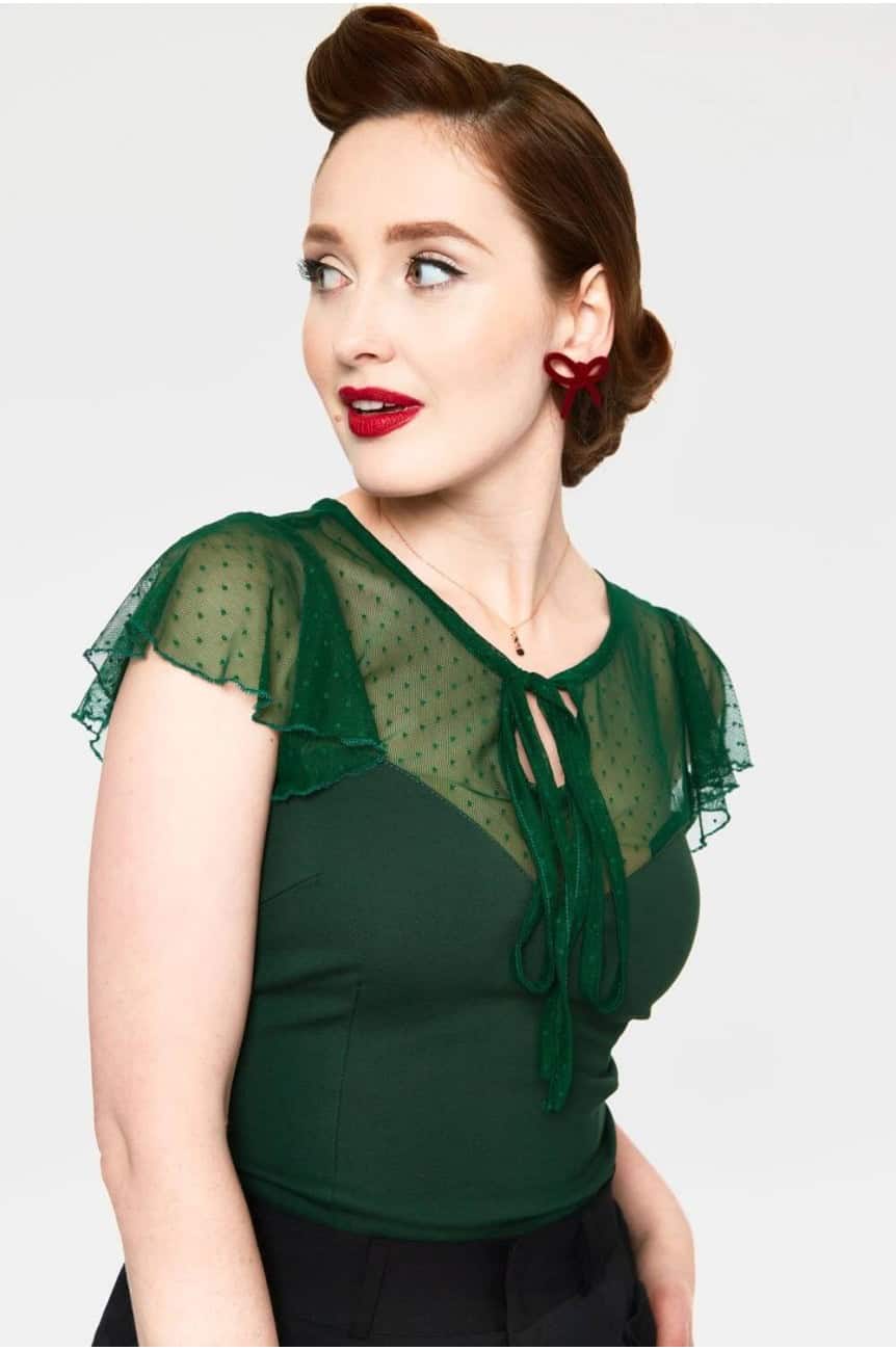 Haut mousseline vert