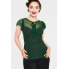 Haut mousseline vintage vert