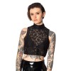 Crop top en dentelle noire