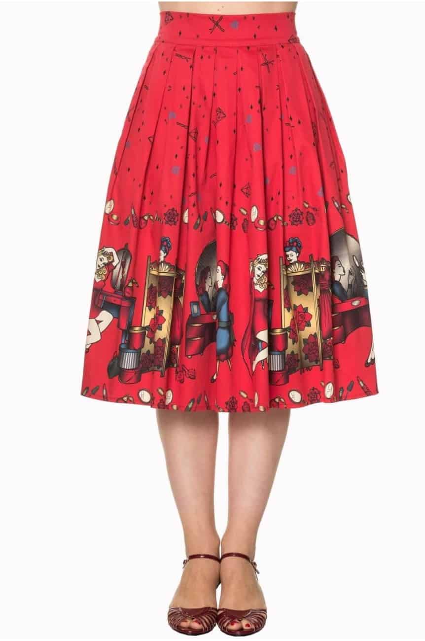 Jupe rouge swing