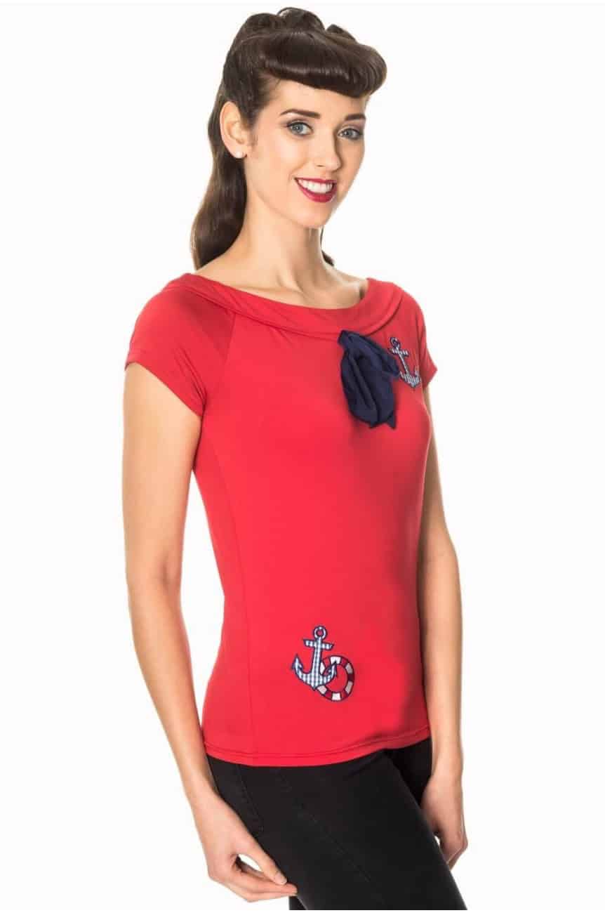 Top vintage rouge