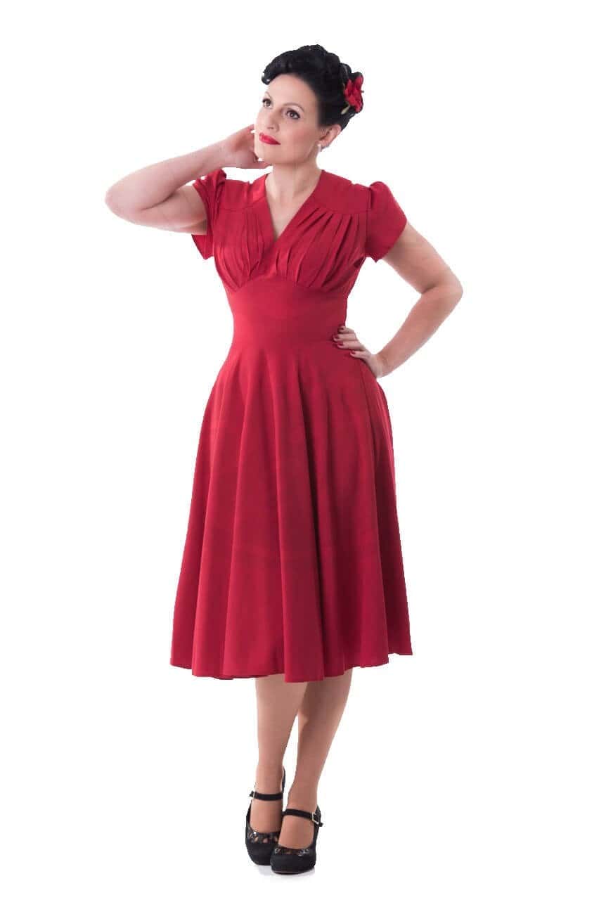 Robe rétro swing rouge année40