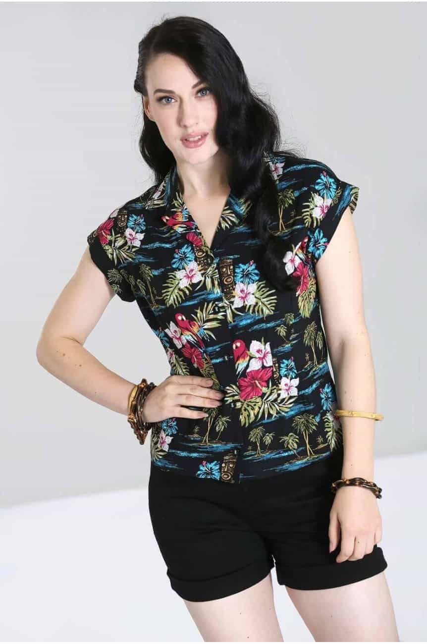 Chemise imprimé tropical Hell Bunny