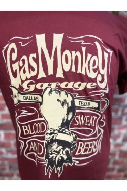 Tee shirt bordeaux Gas monkey garage