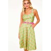Robe rétro été tartan vert