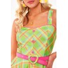 Robe rétro vert et rose