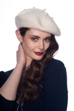 Beret femme ecru