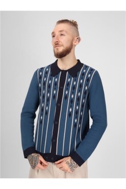 Cardigan bleu manches longues