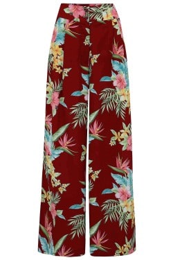 Pantalon retro large tropical
