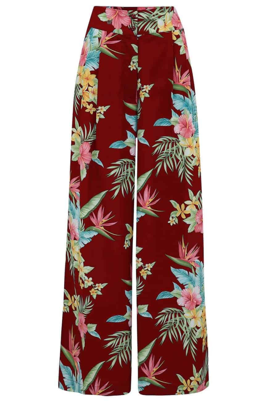 Pantalon retro large tropical