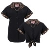 Blouse rockabilly leopard