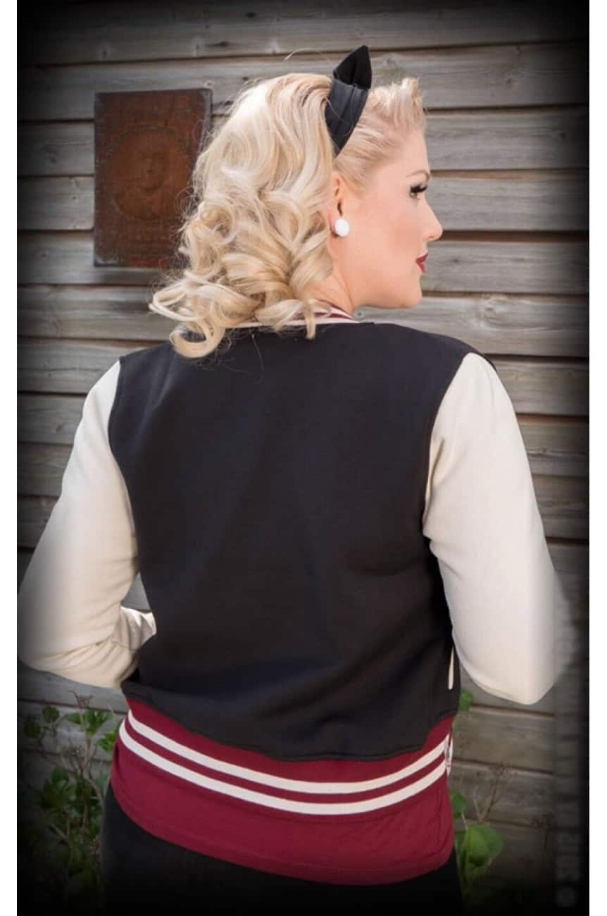 Veste Collège Vintage Holloway Laine Et Cuir Marron - Taille L - Occasion Parfait état - USA