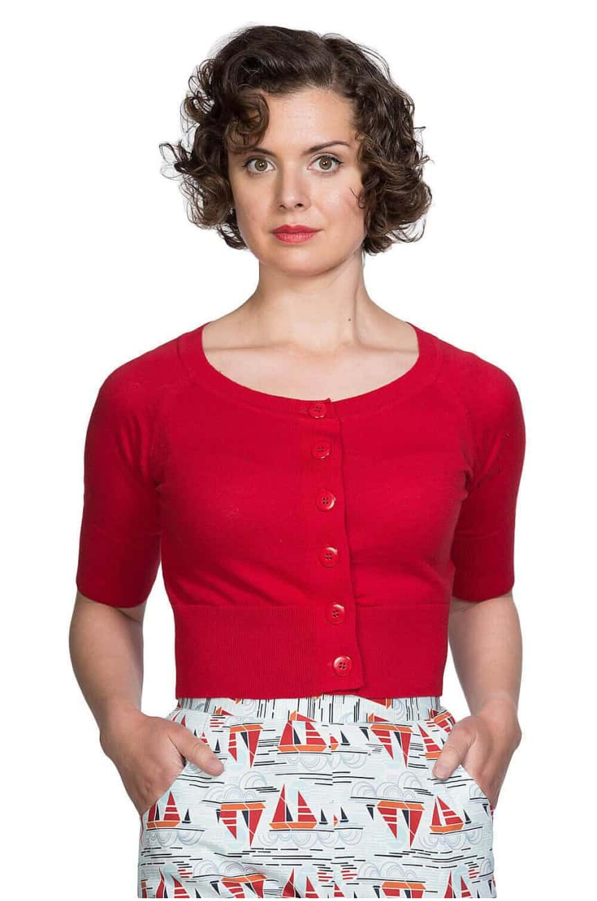 Cardigan rouge court