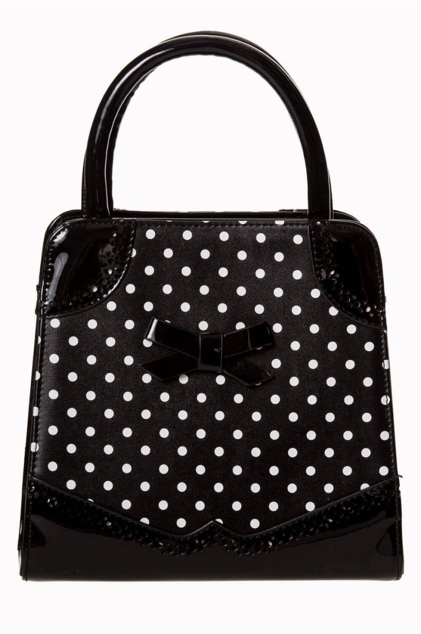 Sac pin-up a pois noir et blanc