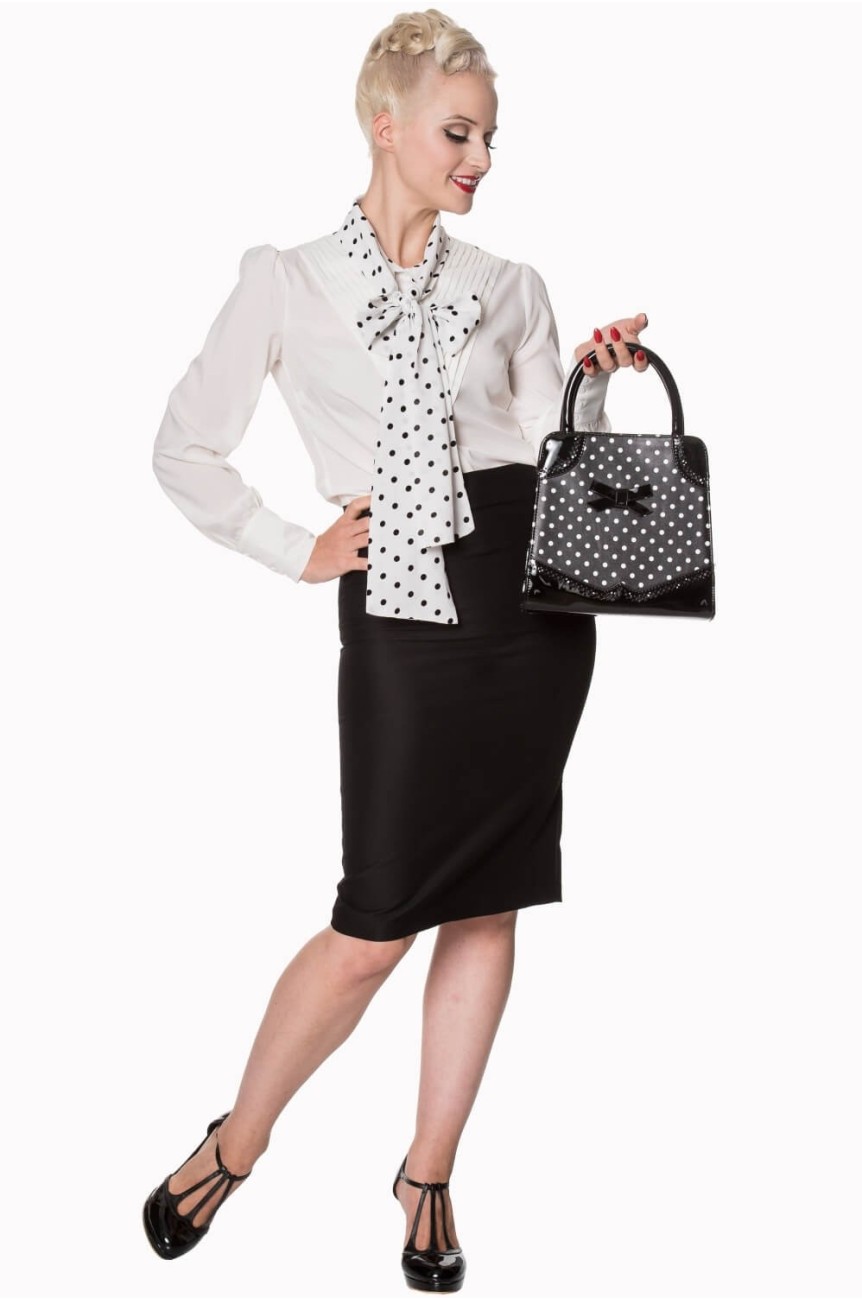 Sac pin-up a pois noir et blanc