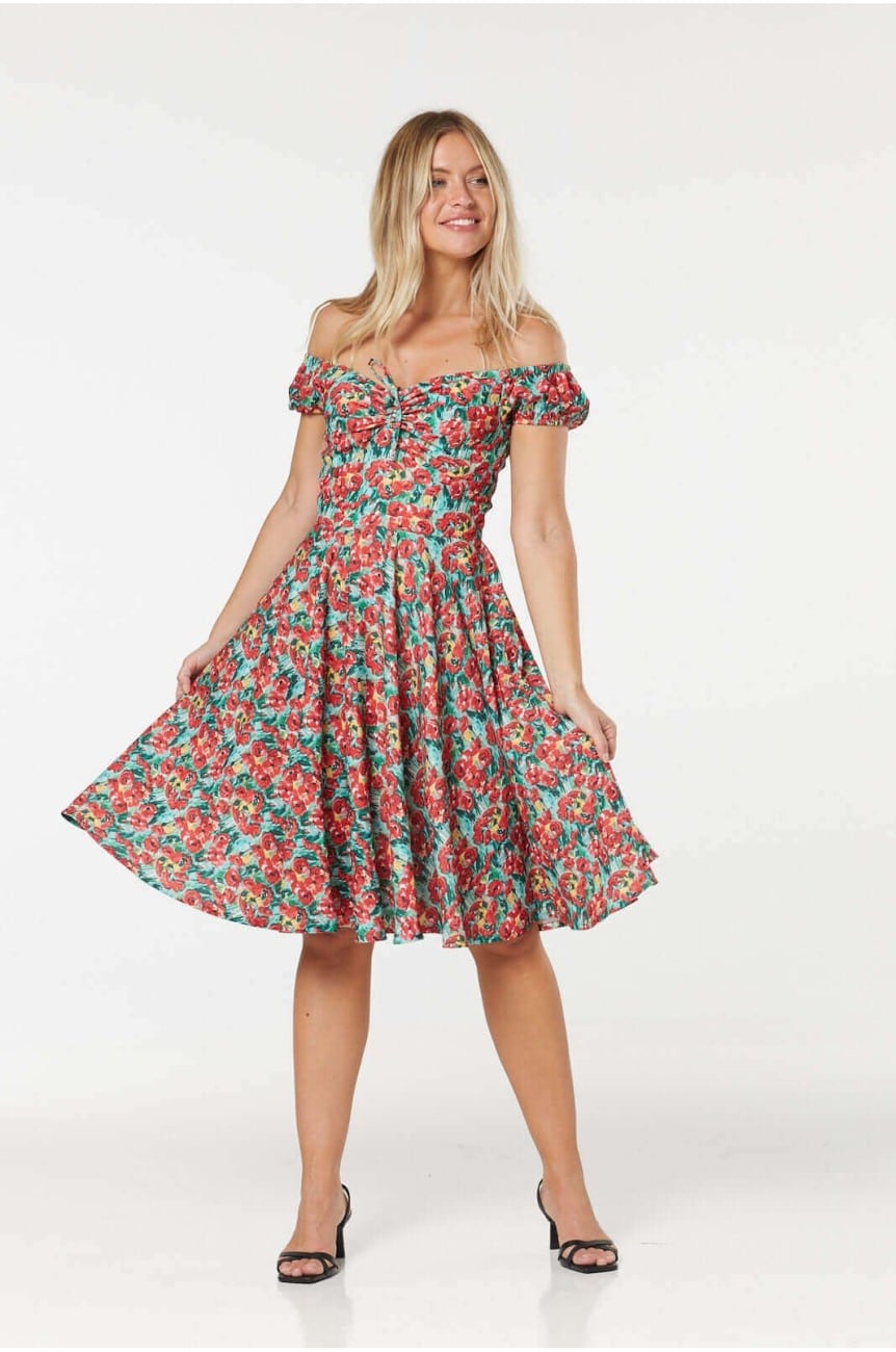 Robe rétro col bateau 1950